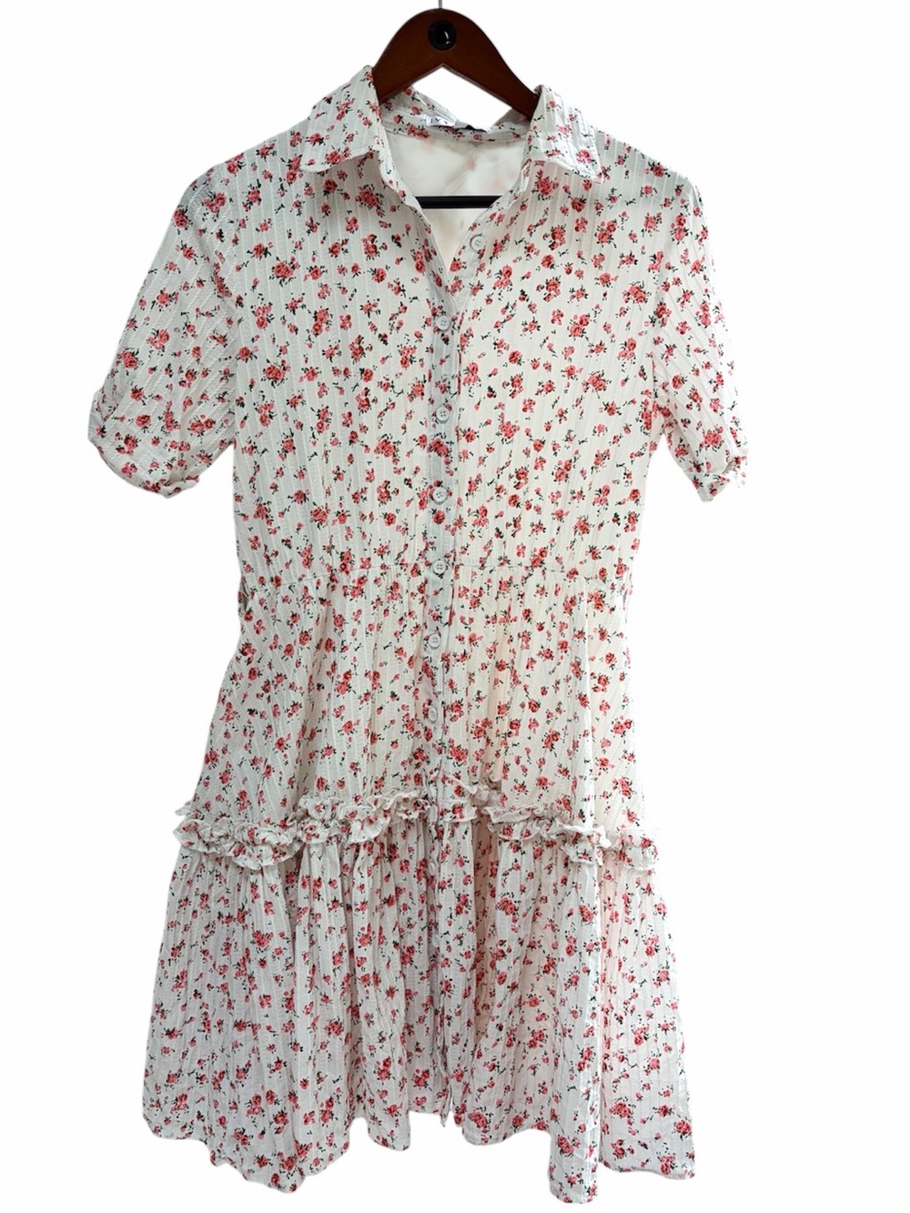 Ivy City Co Floral Cottagecore Prairie Dress Knee Length Button M